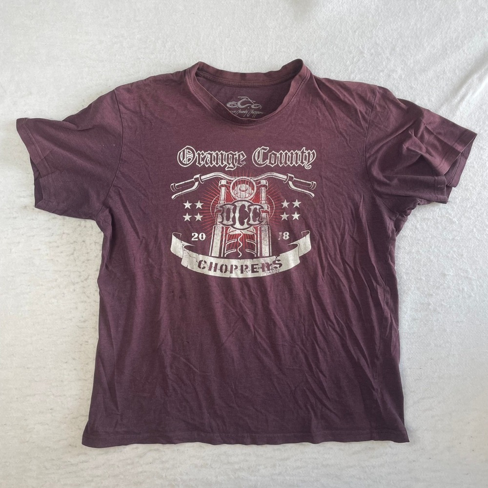 Orange County Choppers T-Shirt XL Maroon Graphic Short Sleeve Biker Tee 2018